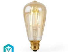 Bec WiFi Smart LED cu filament Nedis, E27, ST64, 5W, 500 lm