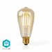 Bec WiFi Smart LED cu filament Nedis, E27, ST64, 5W, 500 lm